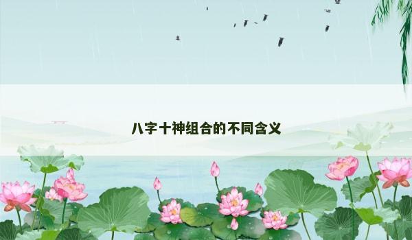 八字十神組合的不同含義