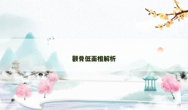 顴骨低面相解析