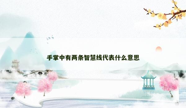 手掌中有兩條智慧線代表什么意思