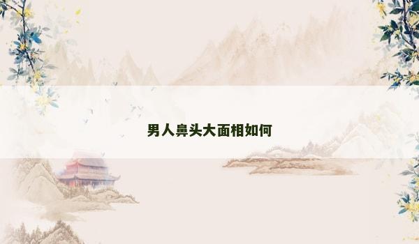 男人鼻頭大面相如何