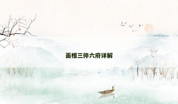 面相三停六府詳解