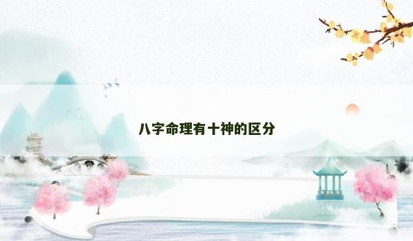 八字命理有十神的區分